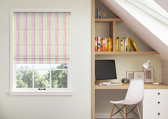 Vintage Stripe, Rainbow - Twist&Fit Roman Blind - Image 3